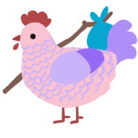 Kāwaʻu, a rose and lilac chicken with a lace pattern