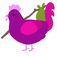 A plum and fuchsia chicken