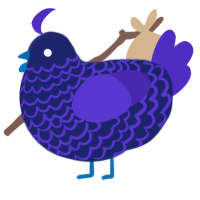 Midnight, a navy and indigo chicken with a lace pattern