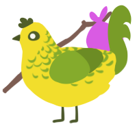 Lemon tea 2, a yellow and chartreuse chicken with a half-lace pattern