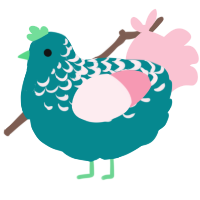 (unnamed), a teal and rose chicken with a half-lace pattern