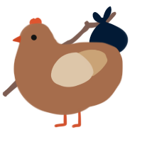 pebble, a brown and beige chicken