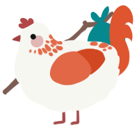 (unnamed), a white and vermilion chicken with a neck-speckle pattern