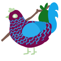 vino, a wine and sky chicken with a lace pattern
