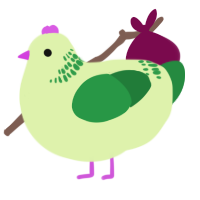 Green Bean, a apple and viridian chicken with a neck-band pattern