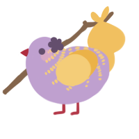 Peony, a lilac and honey chicken with a half-bar pattern