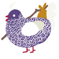 lacey, a overcast and white chicken with a double-lace pattern