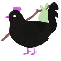 (unnamed), a sable and black chicken with a speckle pattern