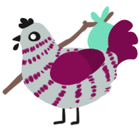 The GosPoule, a silver and wine chicken with a bar pattern