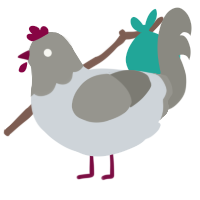 Pearl, a mist and ash chicken with a head pattern