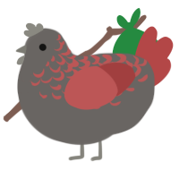 graphite, a grey and red chicken with a half-lace pattern