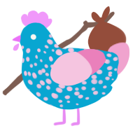 (unnamed), a cerulean and pink chicken with a speckle pattern