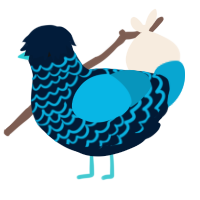 Nile, a tumblr and cerulean chicken with a lace pattern