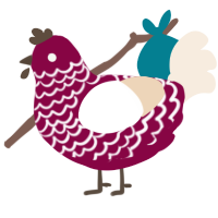Cranberry, a maroon and cream chicken with a lace pattern
