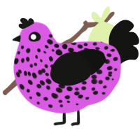 GMOD_MISSING_TEXTURE, a orchid and black chicken with a speckle pattern