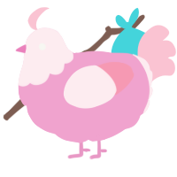 xyx pink, a pink and rose chicken with a head pattern