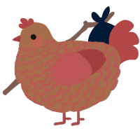 cinnamon, a brown and red chicken with a lace pattern