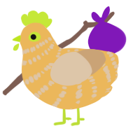 Slungus, a honey and beige chicken with a bar pattern