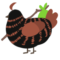 ChocolateCakeParfait, a black and russet chicken with a bar pattern