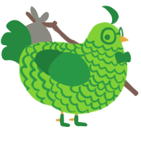 Dirk, a grass and viridian chicken with a lace pattern