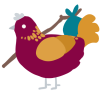 Banksia, a maroon and orange chicken with a neck-speckle pattern