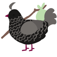 Suspect, a sable and grey chicken with a lace pattern