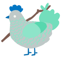 (unnamed), a silver and mint chicken with a lace pattern