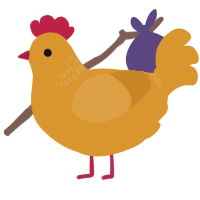 Her, a orange chicken with a neck-band pattern