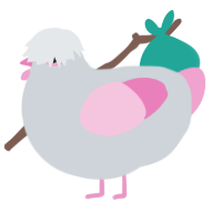 gummy, a mist and pink chicken