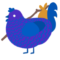 3 mod ultra zw, a indigo and ultramarine chicken with a lace pattern