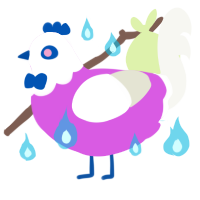 Dennis, a orchid and white chicken with a head pattern