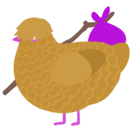 (unnamed), a gold chicken with a lace pattern