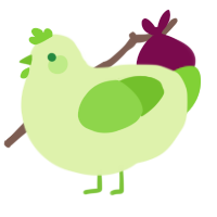 honeydew, a apple and grass chicken