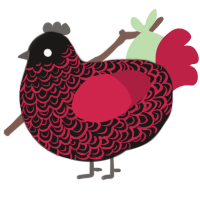 Its not a phase, a sable and crimson chicken with a double-lace pattern