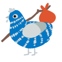 Blu, a sapphire and silver chicken with a bar pattern
