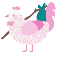 (unnamed), a white and pink chicken with a double-lace pattern