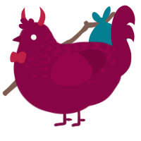 Cherry, a maroon chicken with a half-lace pattern