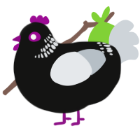(unnamed), a black and mist chicken with a neck-band pattern