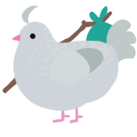 Misty, a mist and silver chicken with a half-lace pattern