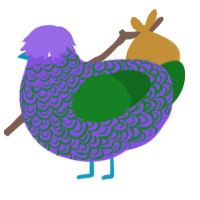 (unnamed), a blurple and leaf chicken with a double-lace pattern