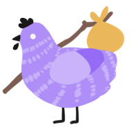 Ria, a lilac chicken with a bar pattern