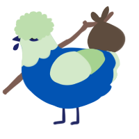 Jerry Berry, a ultramarine and gluppy chicken with a head pattern