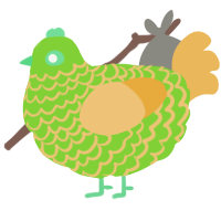 Melonball, a grass and honey chicken with a lace pattern