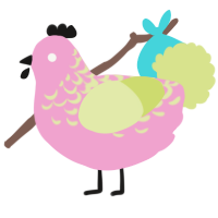 (unnamed), a pink and lemon chicken with a half-lace pattern