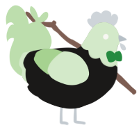 Cats Eye, a sable and gluppy chicken with a head pattern