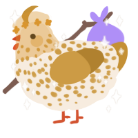 CreamBun, a cream and gold chicken with a speckle pattern
