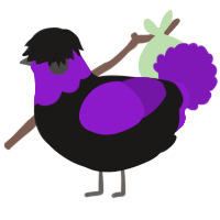 Offbrand FOB, a sable and violet chicken with a head pattern