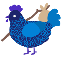 Sapphire Sea, a navy and sapphire chicken with a double-lace pattern
