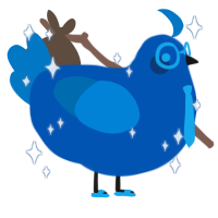 Blu, a ultramarine and sapphire chicken