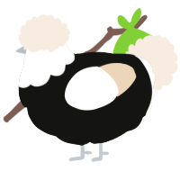 Xiao Po, a black and cream chicken with a head pattern